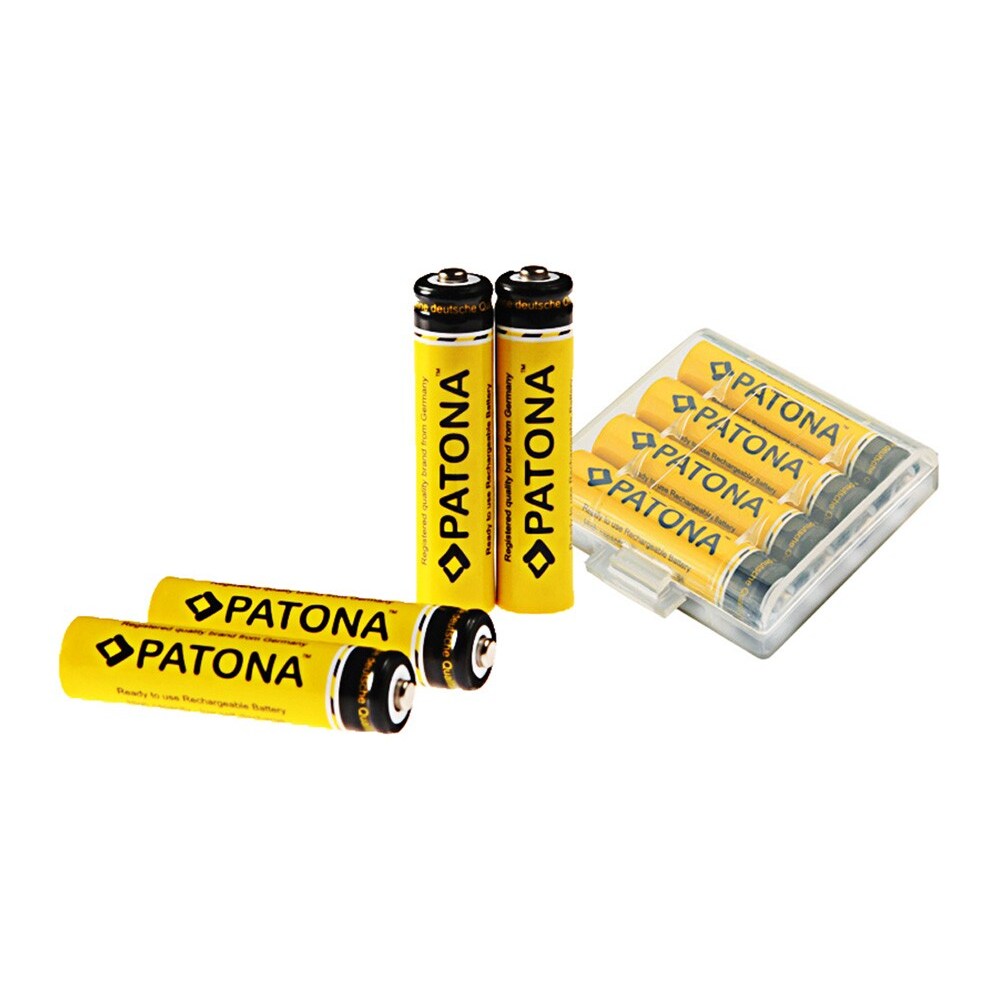 PATONA 4x Akku f. Micro AAA LR3 LR03 900mAh inkl. Box