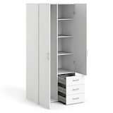 thumbnail of Armadio Con 2 Ante e 3 Cassetti Armadietto Multiuso Design Moderno Salvaspazio Vano Con Barra Appendiabiti E Ripiani 77.6 x 49.5 x 175.4 Cm Bianco