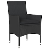 thumbnail of vidaXL Gartenstühle mit Kissen 2 Stk. Schwarz Poly Rattan