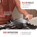 thumbnail of Victoria Emaillierte Gusseisenpfanne Induction 16,5cm, Cast Iron Skillet ohne PTFE, VIC-36652, Schwarz