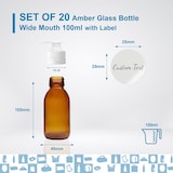 thumbnail of 20 flaconi con pompa in vetro ambrato da 100 ml + 20 etichette personalizzate – Per oli essenziali e cosmetici