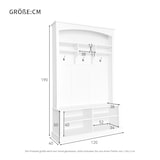 thumbnail of Garderobenset mit Bank 120x40x190 Flurgarderobe Schuhablage 2 Einlegeböden Sitzbank Stauraum modern Weiß