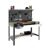thumbnail of SimonRack Banco de Trabajo Taller, 1210x610 mm, Panel Perforado y Cajón, Capacidad Carga 600 kg, Gris - BT-3