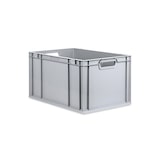 thumbnail of PROREGAL SuperSparSet 3x Eurobox NextGen Economy mit Auflagedeckel & 4x Verschlüsse Schwarz, Griffe offen, HxBxT 32x40x60cm, 65L, Eurobehälter, Box