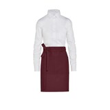thumbnail of BRUSSELS - Short Recycled Bistro Apron with Pocket: One Size / Burgundy