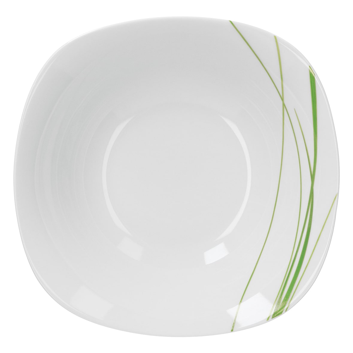 Servierschale Bali 1.25L Buffet-Schale Servierteller Dessert Schilf-Dekor grün Porzellan Gastro