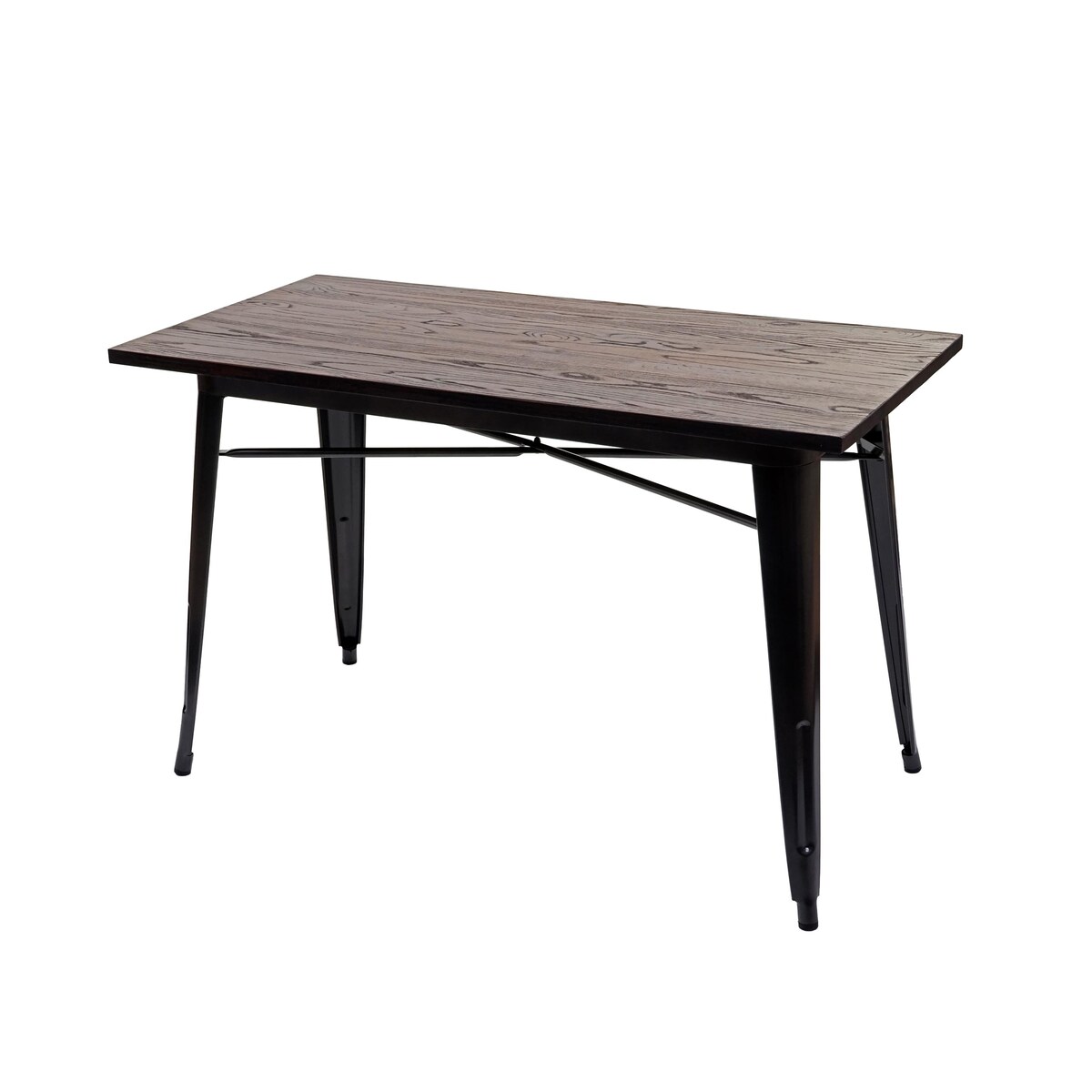 Mendler Esszimmertisch HWC-H10a, Tisch Bistrotisch, Metall Ulme Holz Industrial Gastronomie MVG schwarz-braun 120x60cm