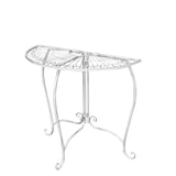 thumbnail of Beistelltisch Metalltisch Garten Vintage Style halbrund klappbar antik-weiß : antik weiß