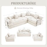 thumbnail of Modulares Familiensofa 270x180x90 Beige mit Stauraum, Flexibel Umwandelbar zum Schlafsofa, Modernes Design für Ihr Zuhause