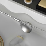 thumbnail of Intirilife 8x Strohhalmlöffel aus Edelstahl in Silber mit 19 cm Länge, 2 schmale Bürsten zum Reinigen und eine Aufbewahrungstasche aus Leinen