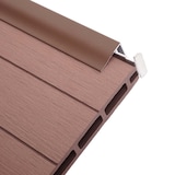 thumbnail of Abschluss-Set für WPC-Sichtschutz Sarthe, Abschlussprofil Windschutz, Alu-Pfosten ~ 180cm, braun
