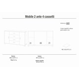 thumbnail of SARMOG MOBILE 2 ANTE 4 CASSETTI KIT L136 P41 H86 in truciolare nobilitato color noce stelvio