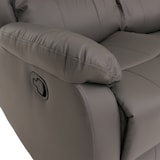 thumbnail of 2er Kinosessel HWC-O62, Relaxsessel Fernsehsessel mit Armlehne, Liegefunktion Kunstleder ~ grau