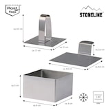 thumbnail of STONELINE® Dessertringe und Speiseringe, 8-teilig, Edelstahl, 6 Ringe, 1 Heber, 1 Stempel, eckig