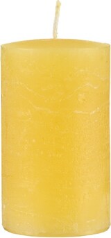 thumbnail of Kopschitz durchgefärbte Rustica Kerze, Stumpenkerzen Gelb, 8 x 6 cm, 1 Stück, rußarm, tropffrei