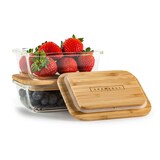 thumbnail of Frischhaltedosen 4er-Set Borosilikatglas Bambus stapelbar 4 Größen Klarglas