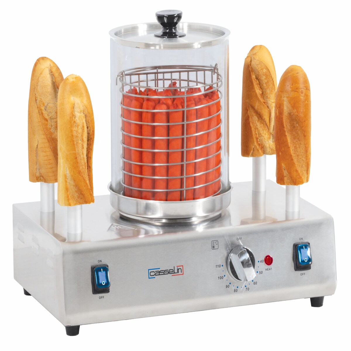 Hot-Dog-Maschine mit 4 Heizspitzen CMH4 Casselin