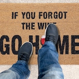 thumbnail of Relaxdays Fußmatte Kokos, Türvorleger Wein, 40 x 60 cm, lustiger Spruch, innen & außen, Fußabtreter rutschfest, natur