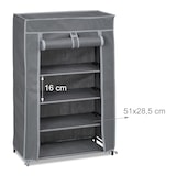 thumbnail of Relaxdays Schuhschrank Stoff, 5 Fächer, 15 Paar Schuhe, abnehmbarer Bezug, Schuhregal, HxBxT: 90 x 60 x 30 cm, anthrazit