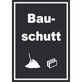 thumbnail of Bauschutt Mülltrennung Schild Text Symbol Ziegel Baustein hochkant A0 Rückseite selbstklebend