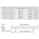 thumbnail of TOP EDELSTAHL FI Möbelgriff Küchengriffe Möbelgriffe Griffe Küchengriff GRIFF Edelstahl FI 96 mm