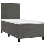 thumbnail of vidaXL Boxspringbett mit Matratze & LED Dunkelgrau 100x200 cm Samt