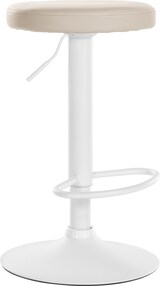 thumbnail of Décoshop26 - Barhocker x1 schlichtes Design höhenverstellbar cremefarbener PVC-Bezug weiße Metallbeine 10_0005345
