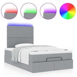 thumbnail of vidaXL Ottoman-Bett mit Matratze & LEDs Hellgrau 120x190 cm Stoff