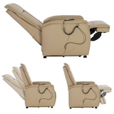 thumbnail of Fernsehsessel mit Aufstehhilfe, Relaxsessel mit Liegefunktion, mit 2 Motoren, 120 kg belastbar, Leder/Kunstleder, Beige, Raburg Marie
