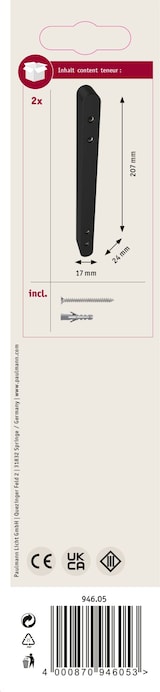 thumbnail of Paulmann CorDuo Seilsystem Montageset Halterung 2er-Set Schwarz matt 94605