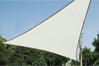 Perel Voile D'Ombrage Rectangulaire 4x3m Bleu Ciel - Toile Terrasse Imperméable, Protection UV 90%, Anneaux Inox, 160g/m²