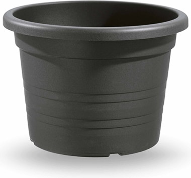 Pflanzgefäß Blumentopf Pflanztopf Kunststoff rund anthrazit Ø 35 x H 24 cm Veca