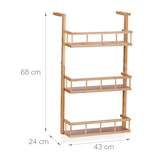 thumbnail of Relaxdays Gewürzregal, zum Hängen & Hinstellen, Küchenschrank, Arbeitsplatte, 3 Etagen, Bambus, Küchen Organizer, natur