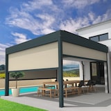 thumbnail of Store screen Cayo 4,00x2,50 M Motorisé Télécommande Intersun, Armature Gris Anthracite, Toile Ecru