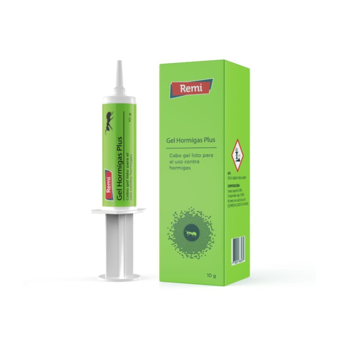 Remi Hogar Gel Hormigas Plus | Insecticida Hormigas | Cebo Mata Hormigas de 10 Gramos | para Uso Interior | Cebo | Alta eficacia | Listo para Usar
