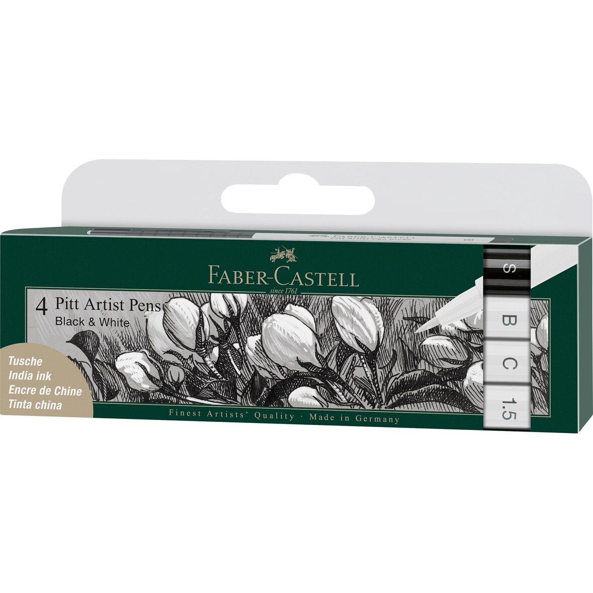 Faber Castell Tuschestift Pitt Artist Pen 4er Black&White