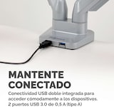 thumbnail of Fellowes Brazo para monitor doble horizontal Platinum con 2 puertos USB, tamaño máximo monitor 32", fijación de pinza o atornillado a la mesa