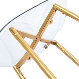 thumbnail of Barhocker Kunststoff Transparent/Gold mit Metallgestell und Fußstütze
