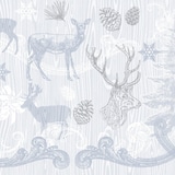 thumbnail of Mank XL Serviette Airlaid Bruno in Grau-Silber, 48 x 48 cm, 50 Stück - Weihnachten Hirsch Tannenzapfen