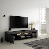 thumbnail of Mobile TV Soggiorno, Ampio spazio a disposizione, 200x35x45cm, Per TV fino a 80", Camino elettrico, Stile moderno, Nero - 48_21