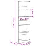 thumbnail of vidaXL Bücherregal Räuchereiche 60x24x176 cm Holzwerkstoff