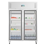 thumbnail of Frigorífico expositor de acero inoxidable, con 2 puertas de vidrio, Gastronorm 2/1, Polar 1200L CW198