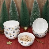 thumbnail of 6x Stars schwarz & gold Müslischale 450ml Steingut Dessert-Bowl Weihnachten