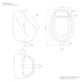 thumbnail of ECD Germany Urinal Weiß 35×46×30 cm Zulauf hinten – Keramik Pissoir oval, spülrandlos, moderner Stil, senkrechter Ablauf