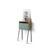 thumbnail of Escritorio 630 modelo BRISTOL en melamina Nogal con puerta abatible y patas de haya Verde, de HERDASA.