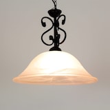 thumbnail of Candeeiro de suspensão DOROTHEA E27 máx. 60 Watt Preto Branco Metal Vidro Alabastro LE501