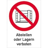 thumbnail of Schild Abstellen oder Lagern verboten, Kombischild, Kunststoff, 210x297 mm
