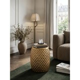 thumbnail of Beistelltisch 32x42x32 cm Aluminium Anstelltisch Gold Orientalisch Rund, Flacher Hammerschlag Sofatisch Metall, Design Wohnzimmertisch Modern,