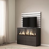 thumbnail of Credenza, Mobile, Buffet, Stoccaggio, 107x35x145cm, Camera da letto, Camino elettrico XXL, Stile moderno, Bianco - 446_9