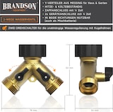 thumbnail of Brandson Wasserventil 2 Wege - Y-Verteiler für 3/4 Zoll Wasserhahn - Garten Wasserverteiler - Verteileranschluss für Wasserschlauch - 2 Drehschalter